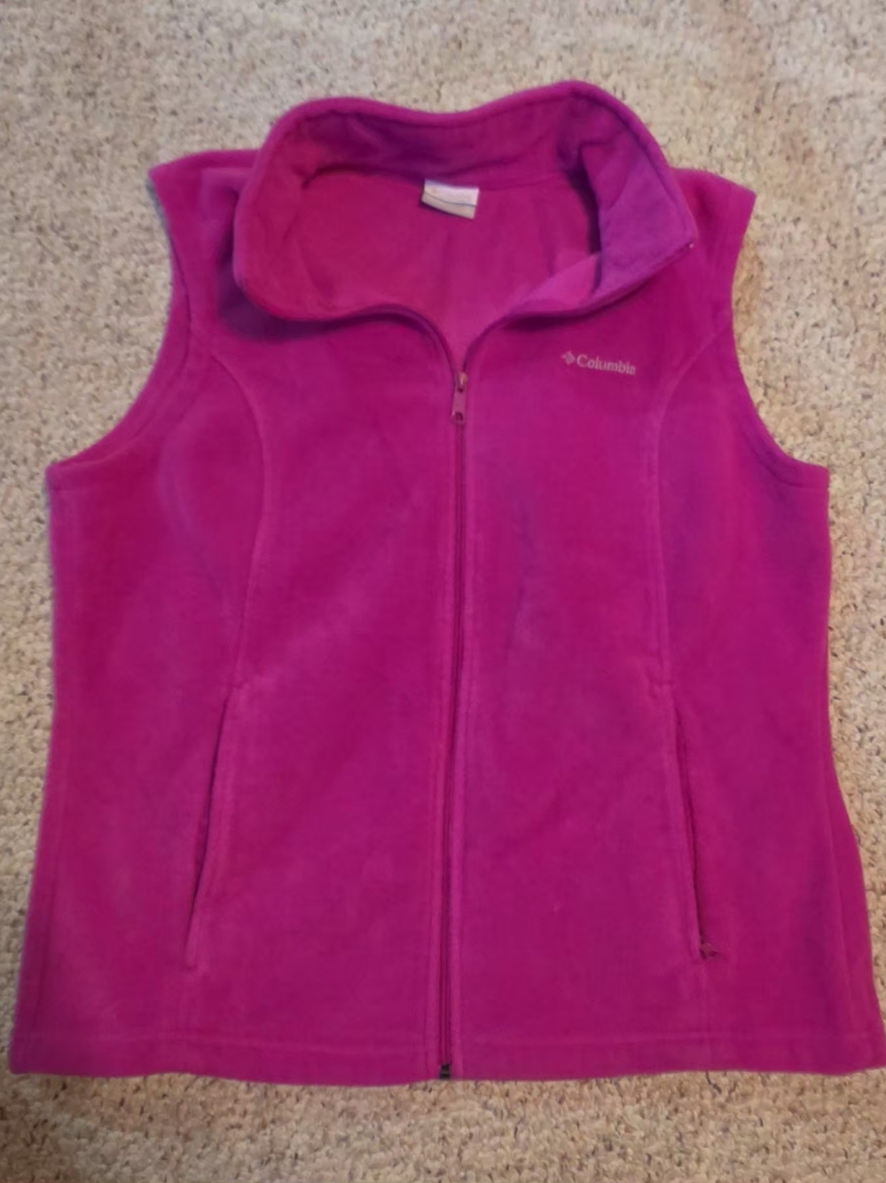 Columbia Girls' Hot Pink Fleece Vest - Sleeveless Zip Jacket